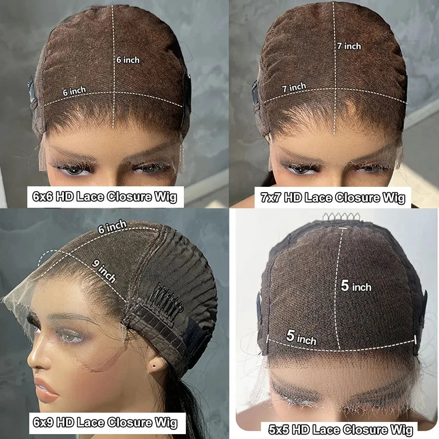 Eva Hair 100% Real HD Closure Wig 5x5 6x6 7x7 HD Lace Closure Wigs Glueless Wig Human Hair Ready to Wear HD Lace Closure Wigs