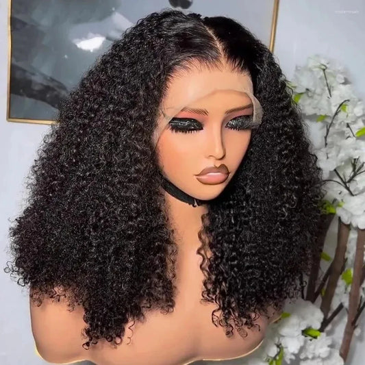 Glueless Deep Wave Curly Bob 13x4 HD Lace Front Wig Short Bob Lace Wig Human Hair 4x4 Lace Closure Wig for Women 180% Baby Hair